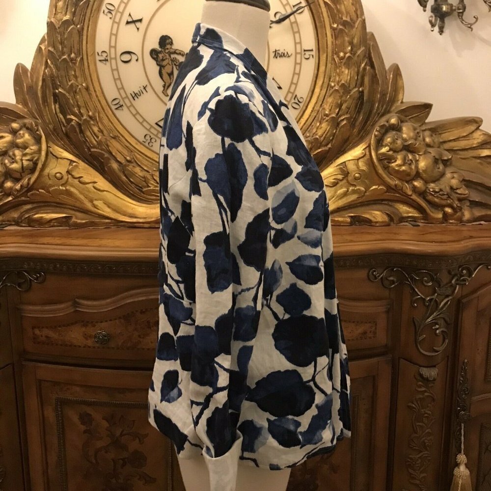 Grace Elements. Size 4. Linen Open Front Floral J… - image 4